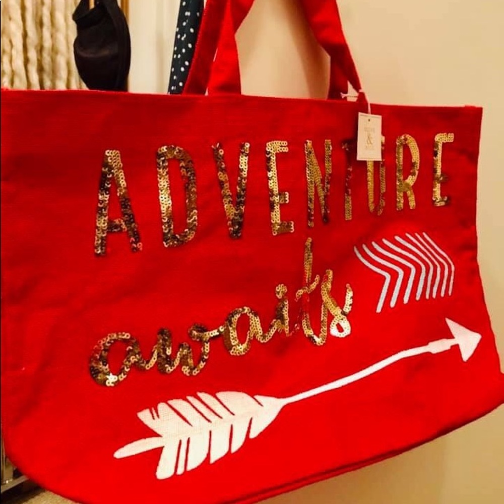 Adventure Awaits Tote + Cosmetic Bag Combo